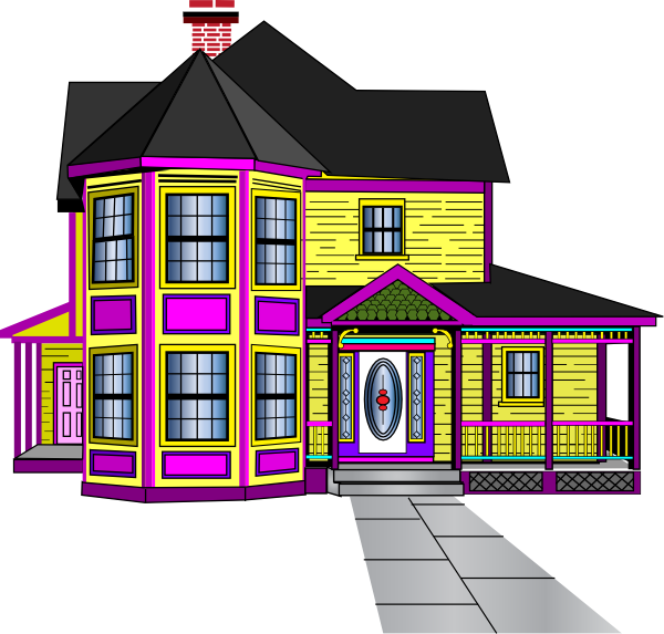 Aabbaart Njoynjersey Mini-car Game House - Victorian Clip Art House (600x573)