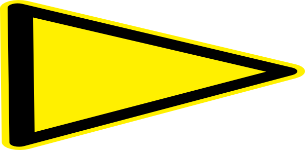Flag Clipart Yellow - Yellow Triangle Road Sign (600x296)