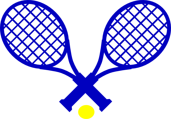 Tennis Blue & Gold Clip Art - Tennis Racket Clip Art (600x418)