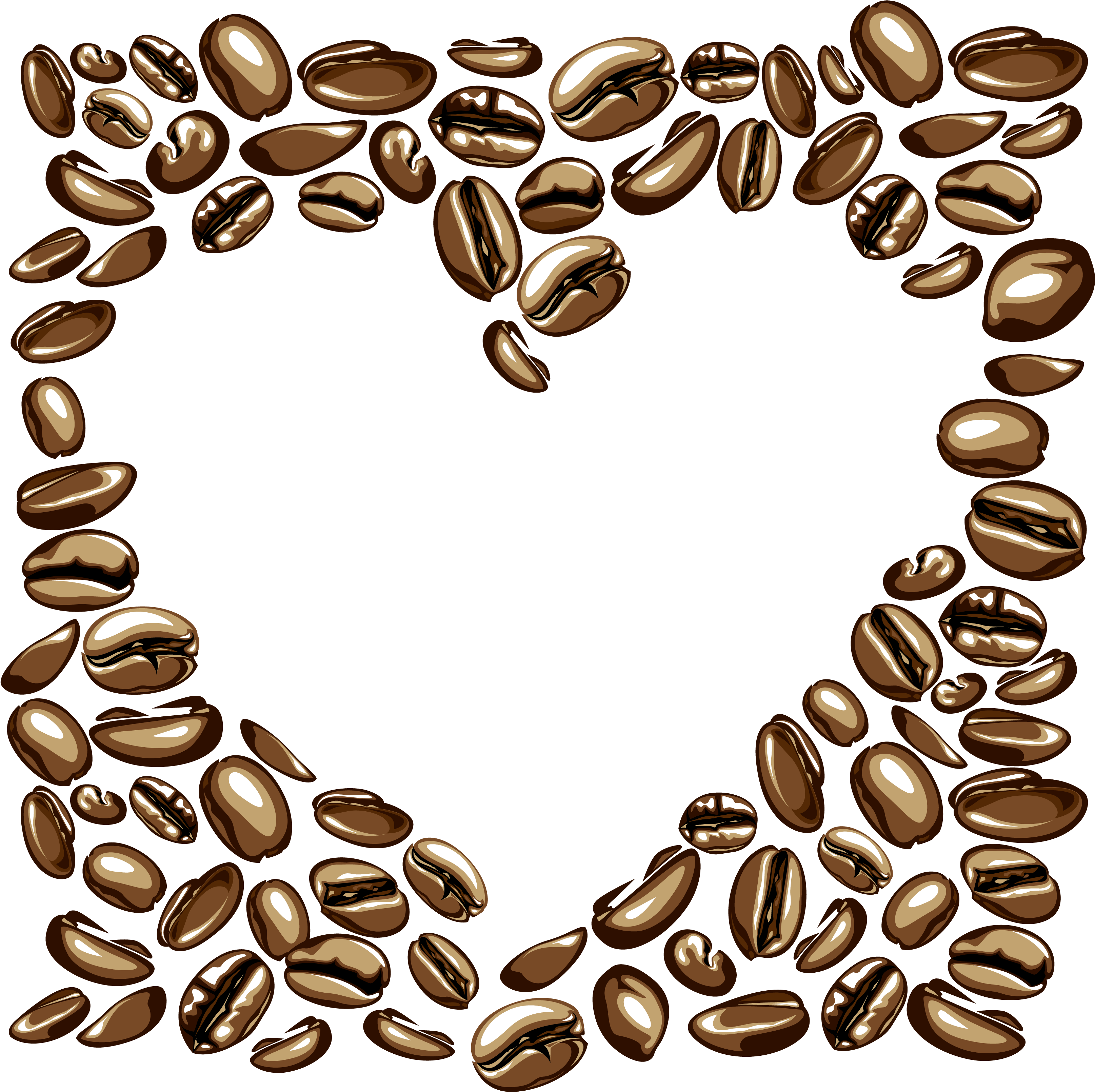 Vector Heart-shaped Peach Shade Coffee Beans - Coffee (3333x3333)