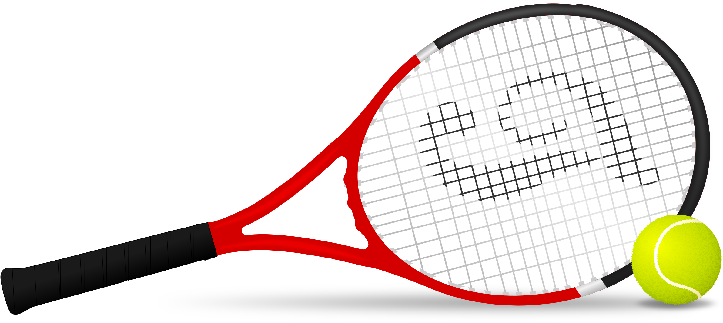 Clipart - Tennis Racket (2400x1129)