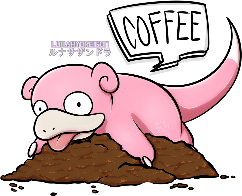 Slowpoke's Coffee Beans By Lunahydreigon - Cartoon (977x818)