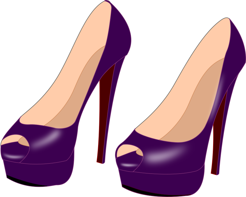 Shoe Clip Art - Purple High Heel Clipart (800x640)
