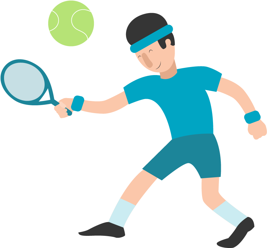 Infographic Sport Clip Art - ولد يلعب كرة التنس (960x1177)