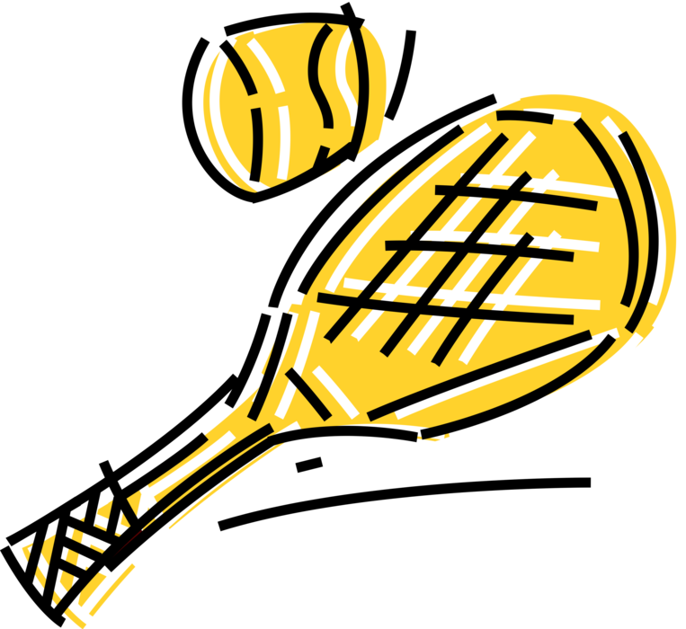Vector Illustration Of Sport Of Tennis Racket Or Racquet - Vector Illustration Of Sport Of Tennis Racket Or Racquet (763x700)