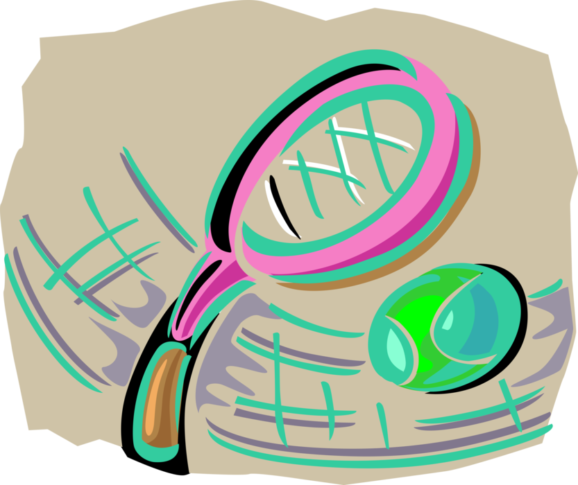 Vector Illustration Of Racket Sports Tennis Racket - Vector Illustration Of Racket Sports Tennis Racket (833x700)