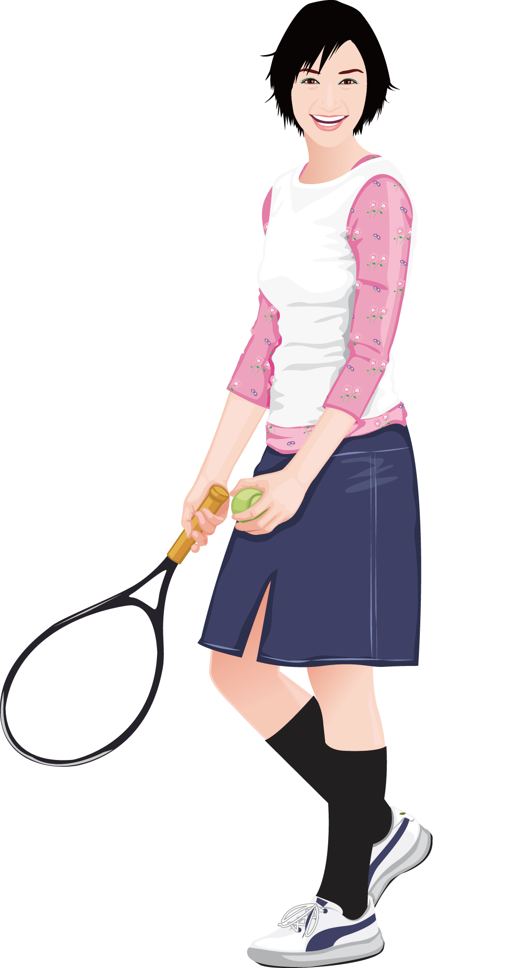 Tennis Girl Euclidean Vector Clip Art - Tennis Girl Euclidean Vector Clip Art (1089x1987)