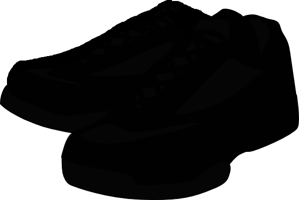 Black And White Shoes Tennis Clip Art At - Clip Art (600x403)