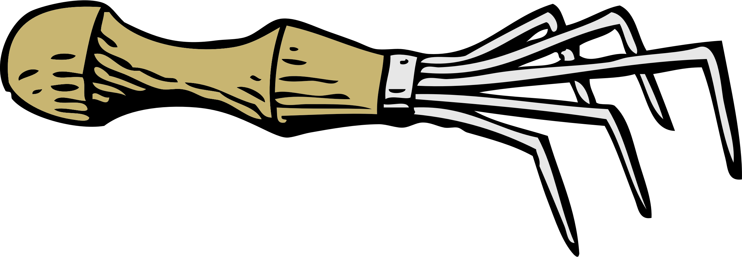 Rake - Clipart - Hand Rake Clipart (2400x832)