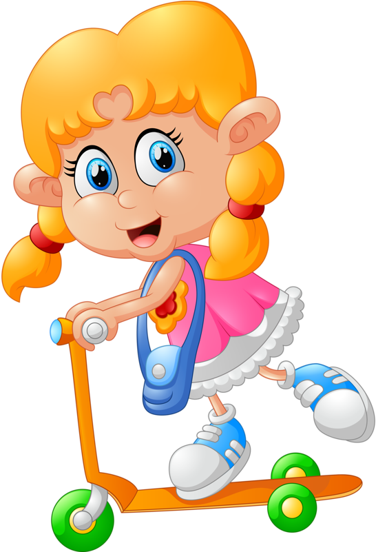 Personnages, Illustration, Individu, Personne, Gens - Cartoon Girl Playing (554x800)