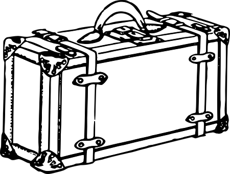 Suitcase Luggage Baggage Travel Journey Tr - Suitcase Old Fashioned Clipart (450x340)