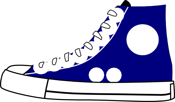 Tennis Shoes Clipart Black And White Free - Clip Art (600x351)