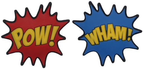 Oversized Comic Book Pow & Wham 2-sided Tennis Dampener - Wham Pow (500x272)
