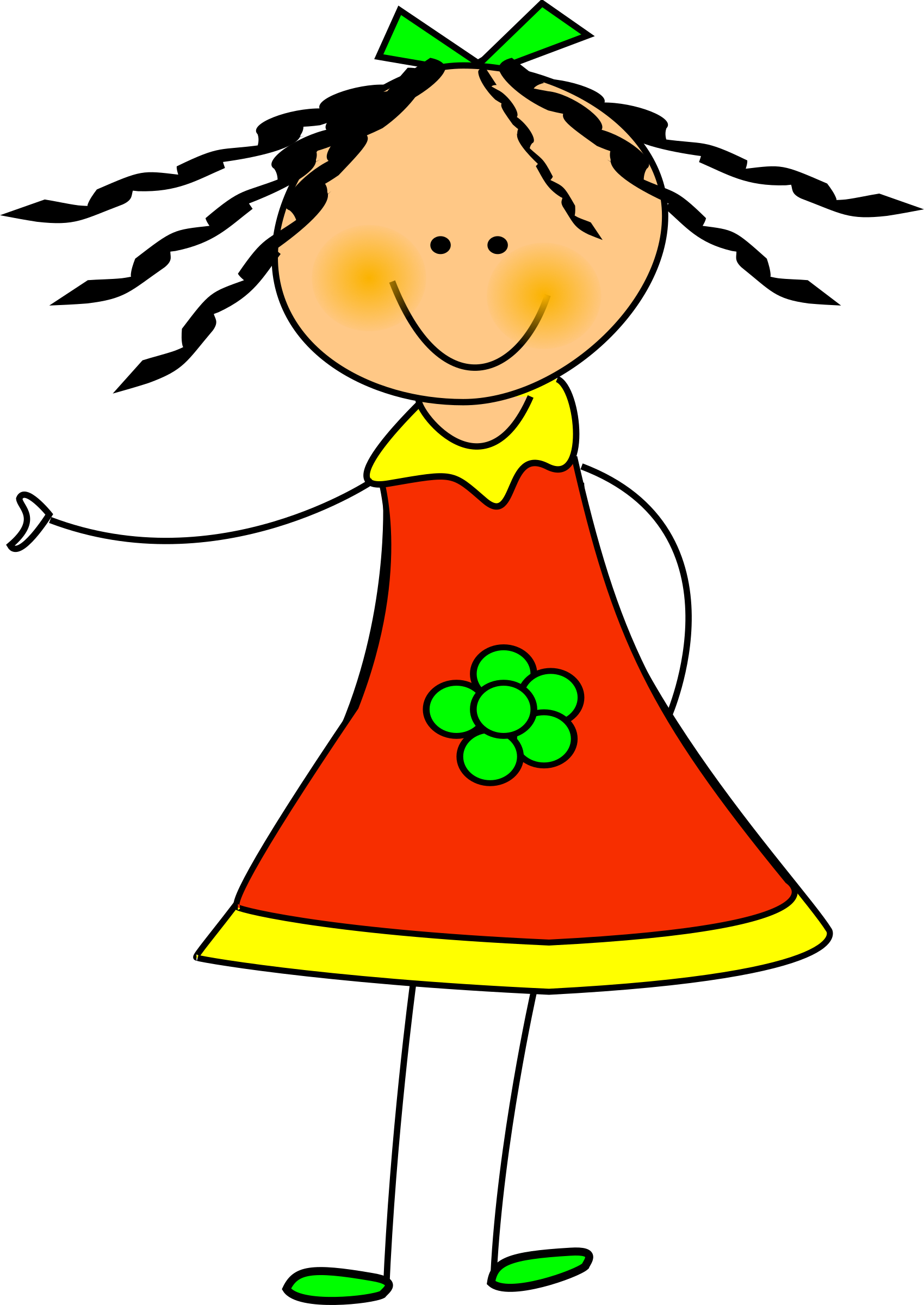 Happy Girl Clip Ar - Doll Clip Art (1699x2400)