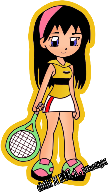Chibi Tennis Girl By Meitantei-chama - Cartoon (400x680)