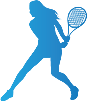 Some Of Our Customers - Tennis Girl Silhouette (338x391)