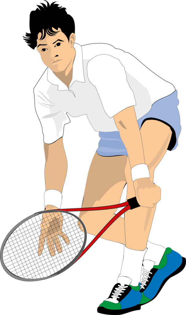 Tennis Player Cartoon Clip Art - Transparent Tennis Player Png (606x1024)