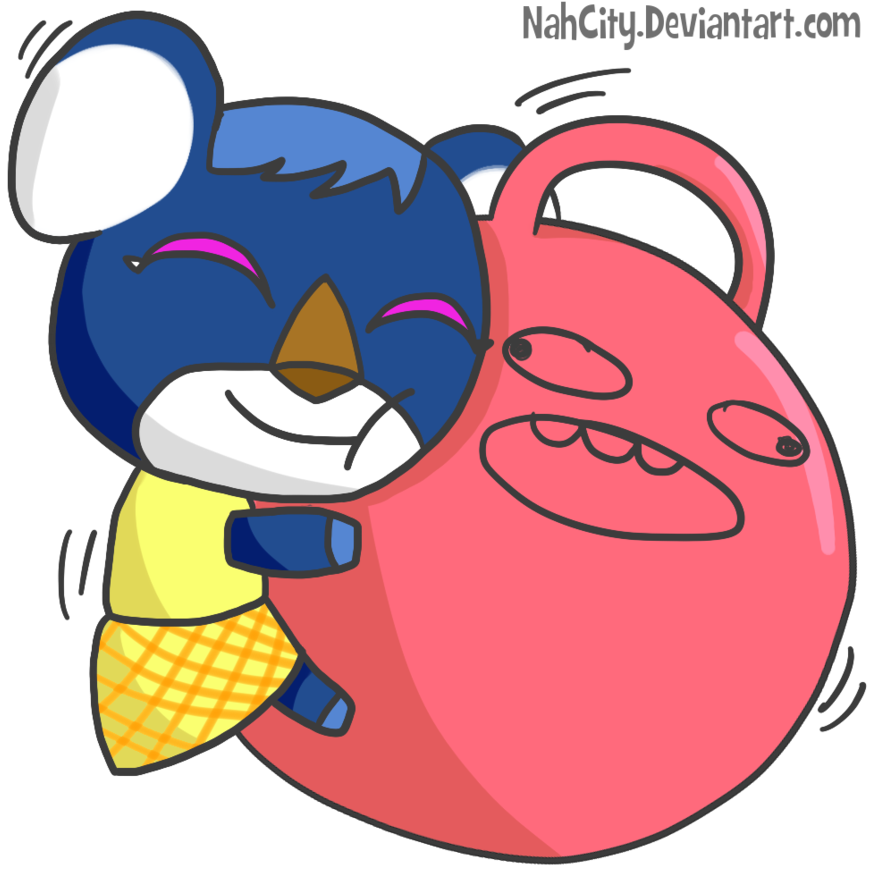 Yuka And A Bouncy Ball By Nahcity - Cartoon (894x894)