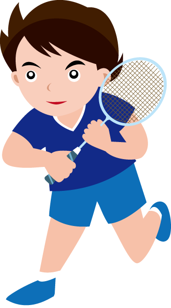 Free Badminton Clip Art - Badminton Cartoon Png (350x631)