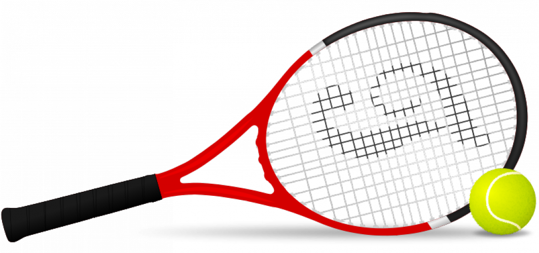 Tennis Racket And Ball Vector Clip Art - Tennis Racket (1063x500)