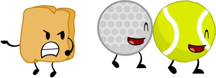 Battle For Dream Island Tennis Ball And Golf Ball (900x325)