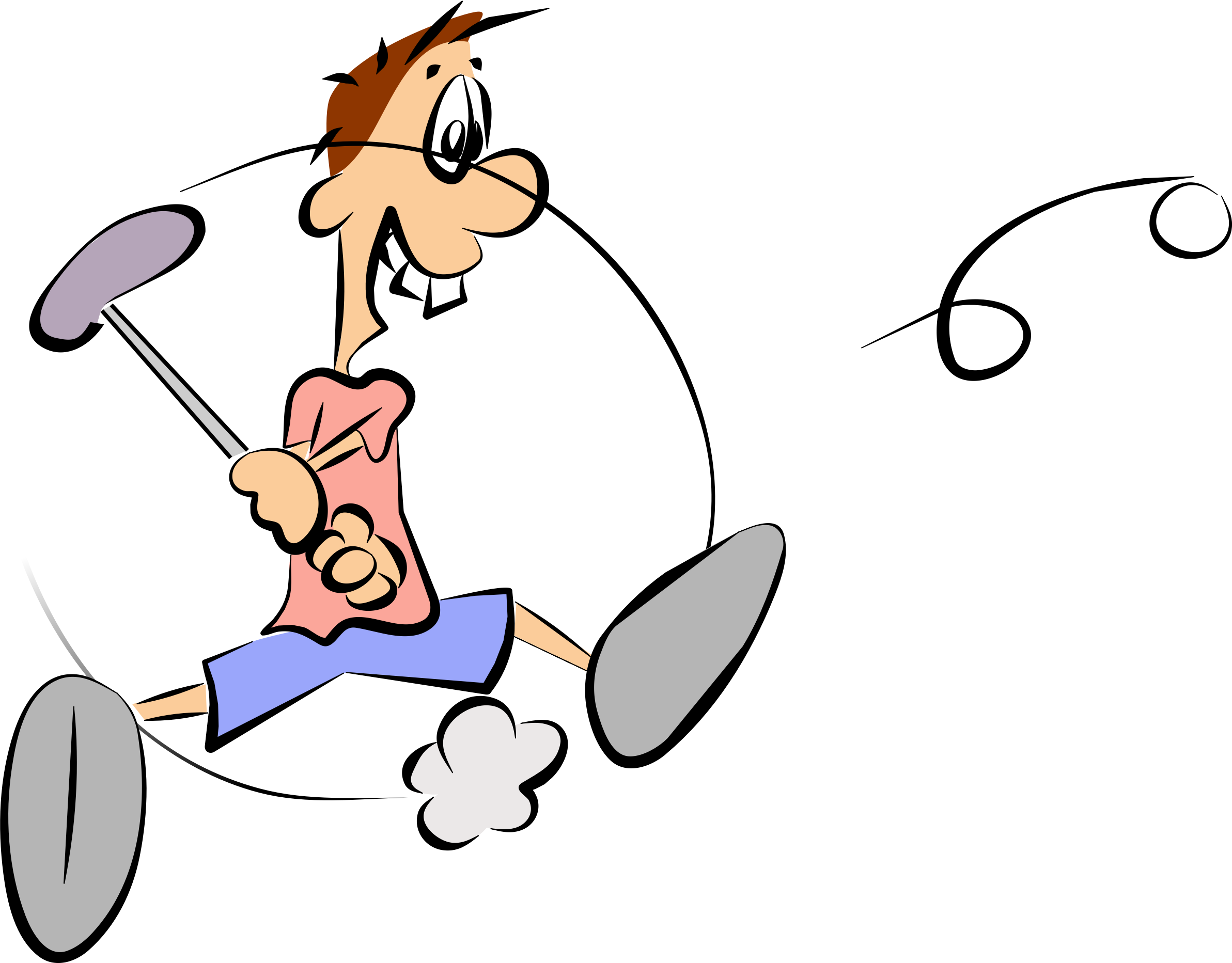 Clip Art Of Golf - Golfer Cartoon (2385x1865)