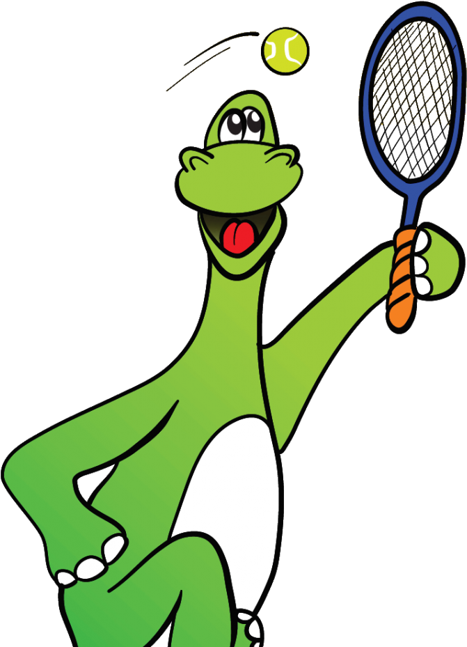 Ballschule Heidelberg Dino Mit Tennisschläger - Child (790x1024)