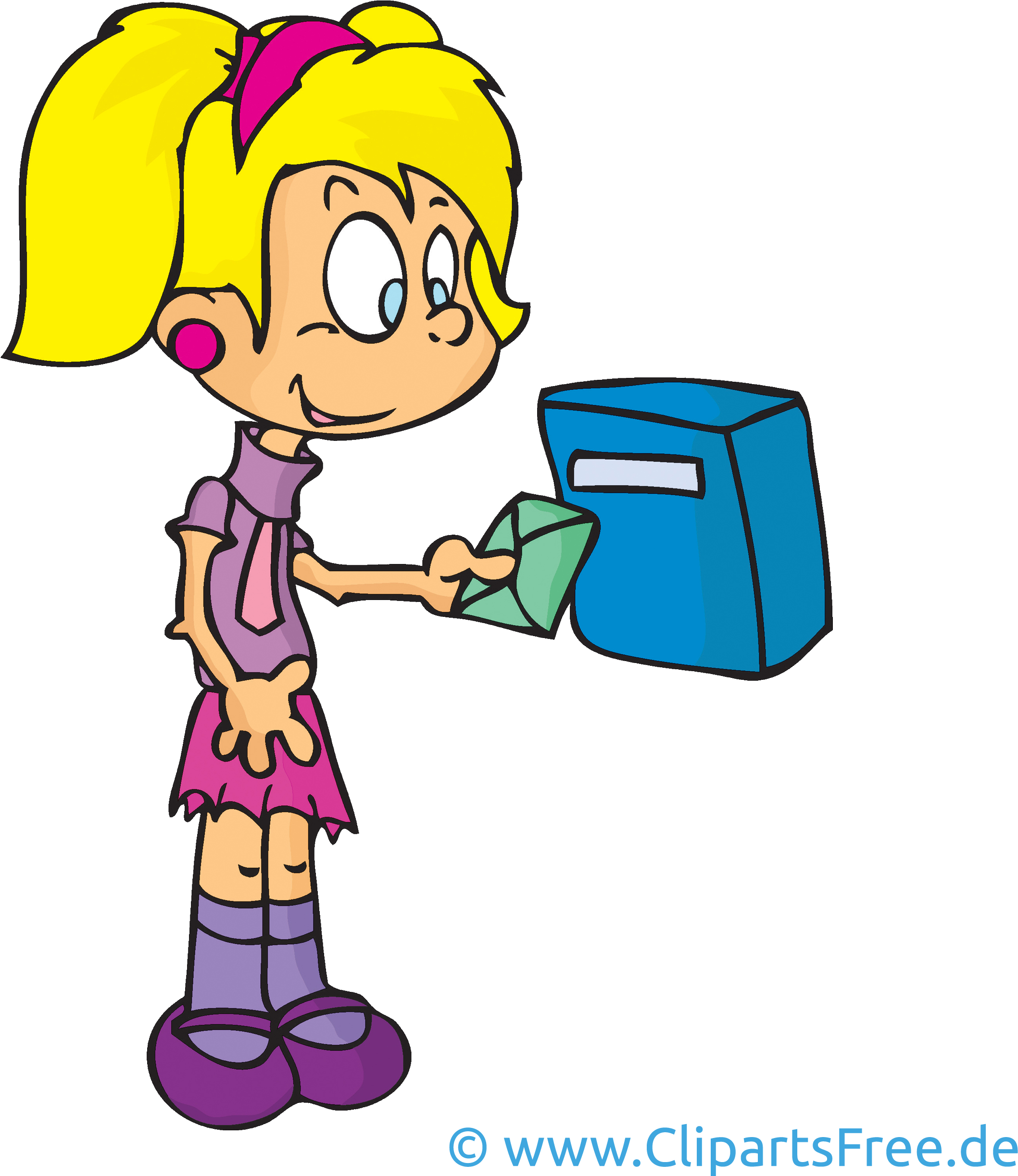 Mädchen Wirft Ein Brief In Briefkasten Clipart, Bild, - Brief In Den Briefkasten (2600x2600)