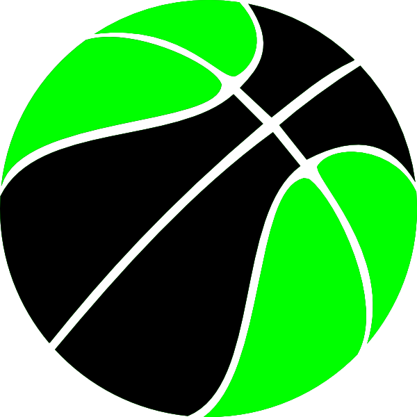 Green And Black Basketball Clip Art - Basketball Png (600x600)