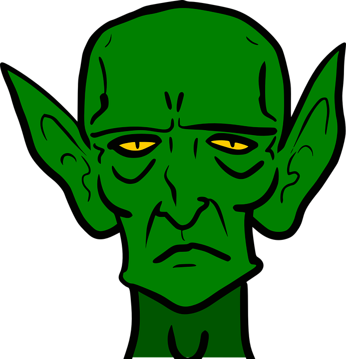 Scary Ear Clip Art Goblin, Monster, Sad, Green, Frown, - Story Of The Goblins Who Stole (693x720)