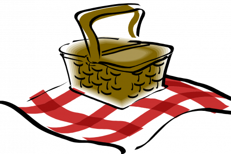 Picnic Table Clipart Transparent Background - Picnic Basket Transparent Clipart (450x300)
