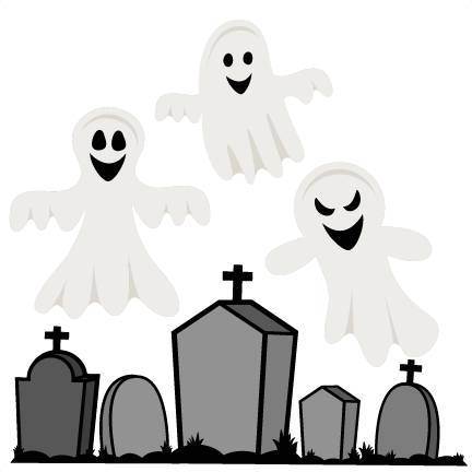 Graveyard Clipart Cute - Ghosts In The Graveyard Clipart (432x432)
