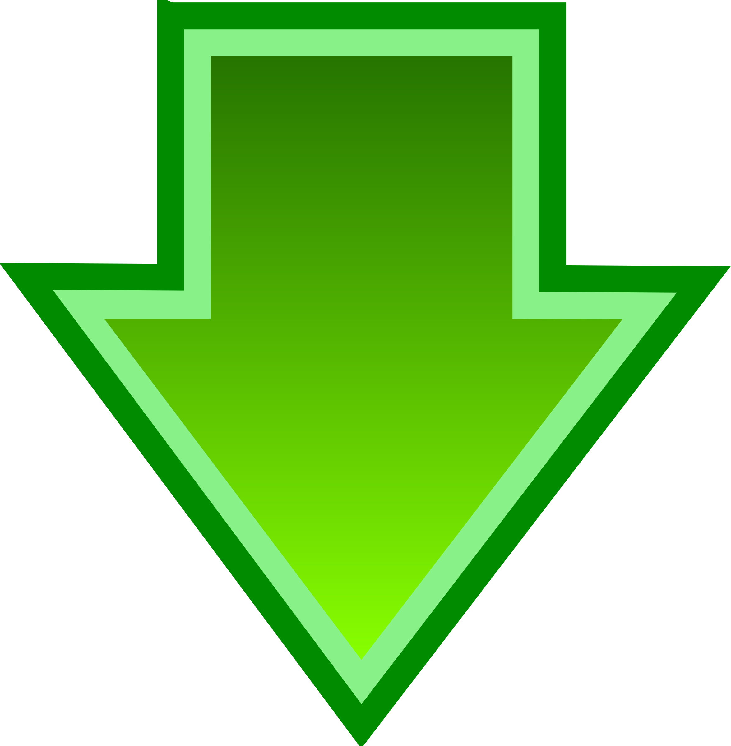 Download Arrow - Green Arrow Down Png (2351x2400)