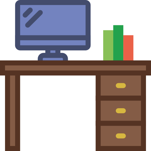 Related Desk Clipart Png - Table With Computer Clipart Png (512x512)