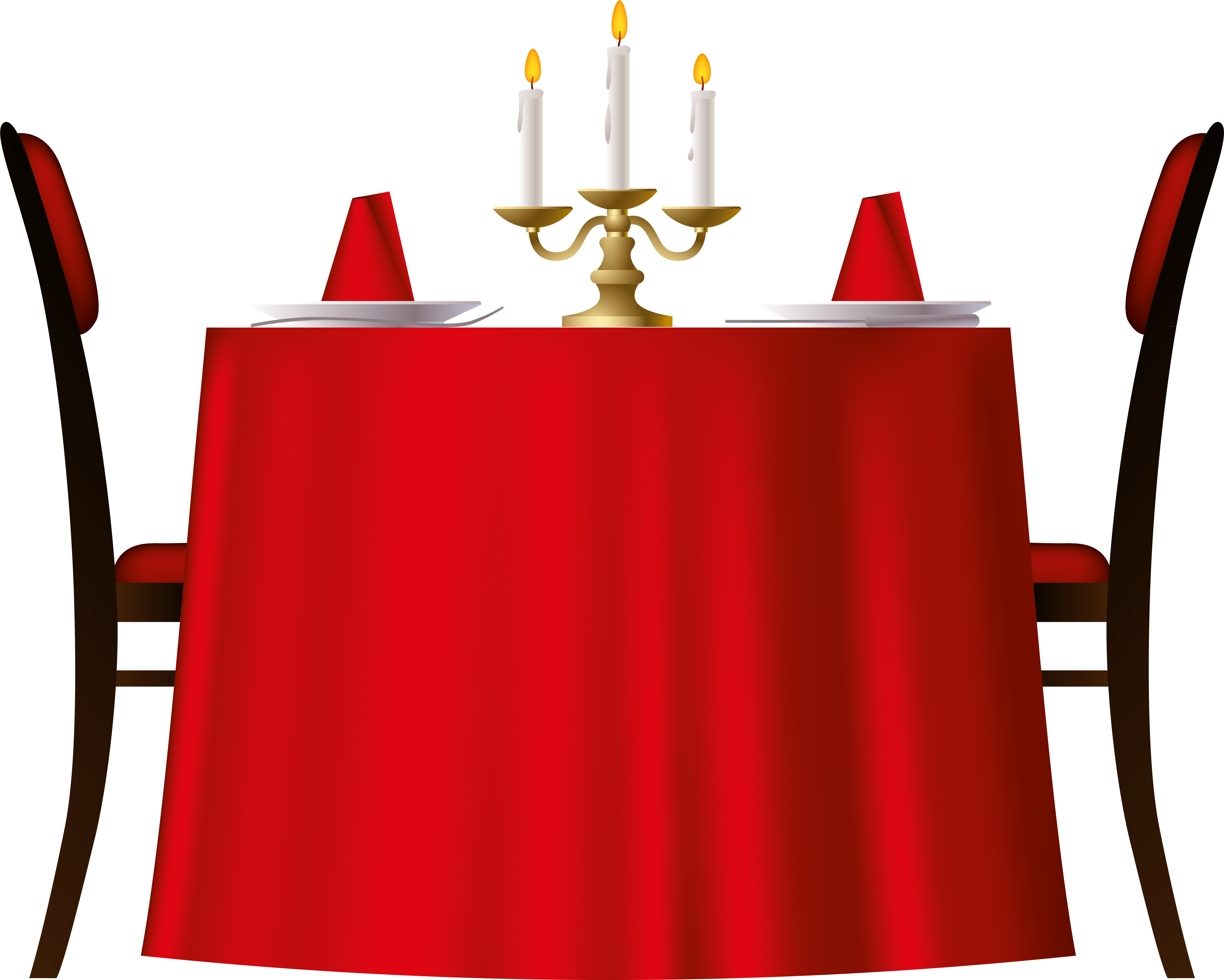 Red Romantic Table Png Image - Candle Light Dinner Png (6680x5227)