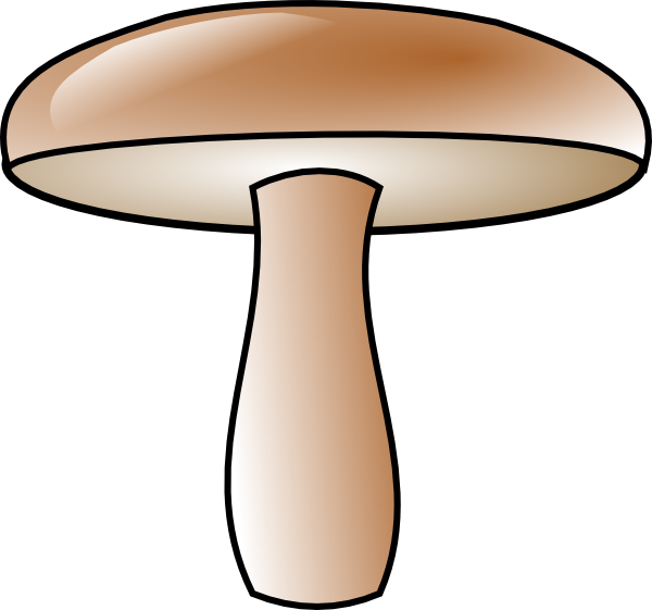 Sliced Mushroom Clipart Black And White - Mushroom Cartoon On Pizza (600x561)