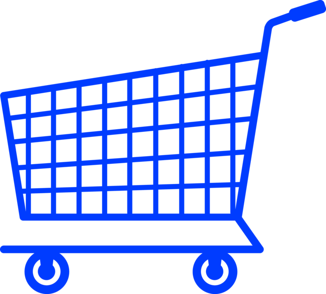Shopping Cart Clipart Black And White (642x580)