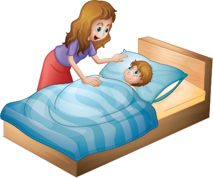 Awesome Learning Clipart Learning English Vocabulary - Mom Waking Up Son (429x359)