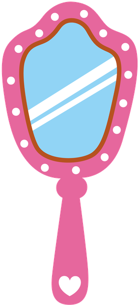 Princesas E Príncipes - Pink Hand Mirror Clipart (286x607)