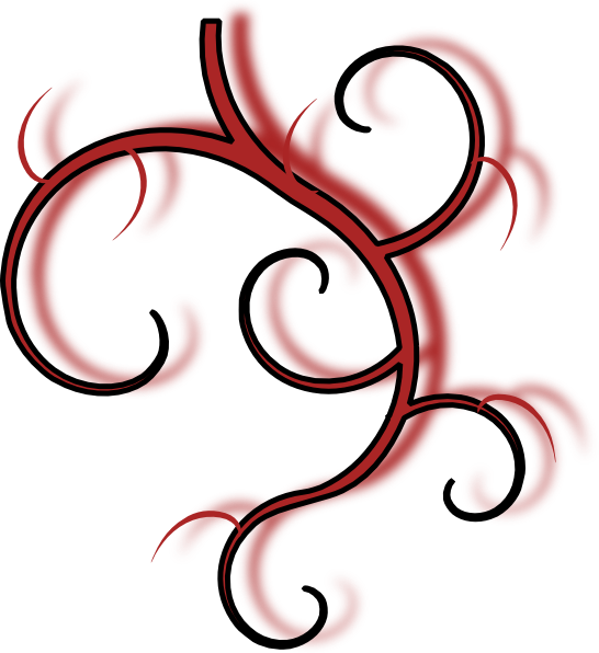 Red Tribal Vine Clip Art - Red Tribal (546x596)