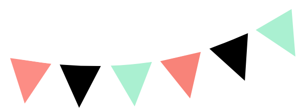 Bunting Clipart Coral - Mint And Coral Clipart (600x220)