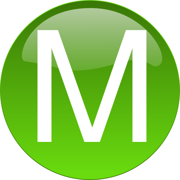 Green M Clip Art - Letter M Png Green (600x600)