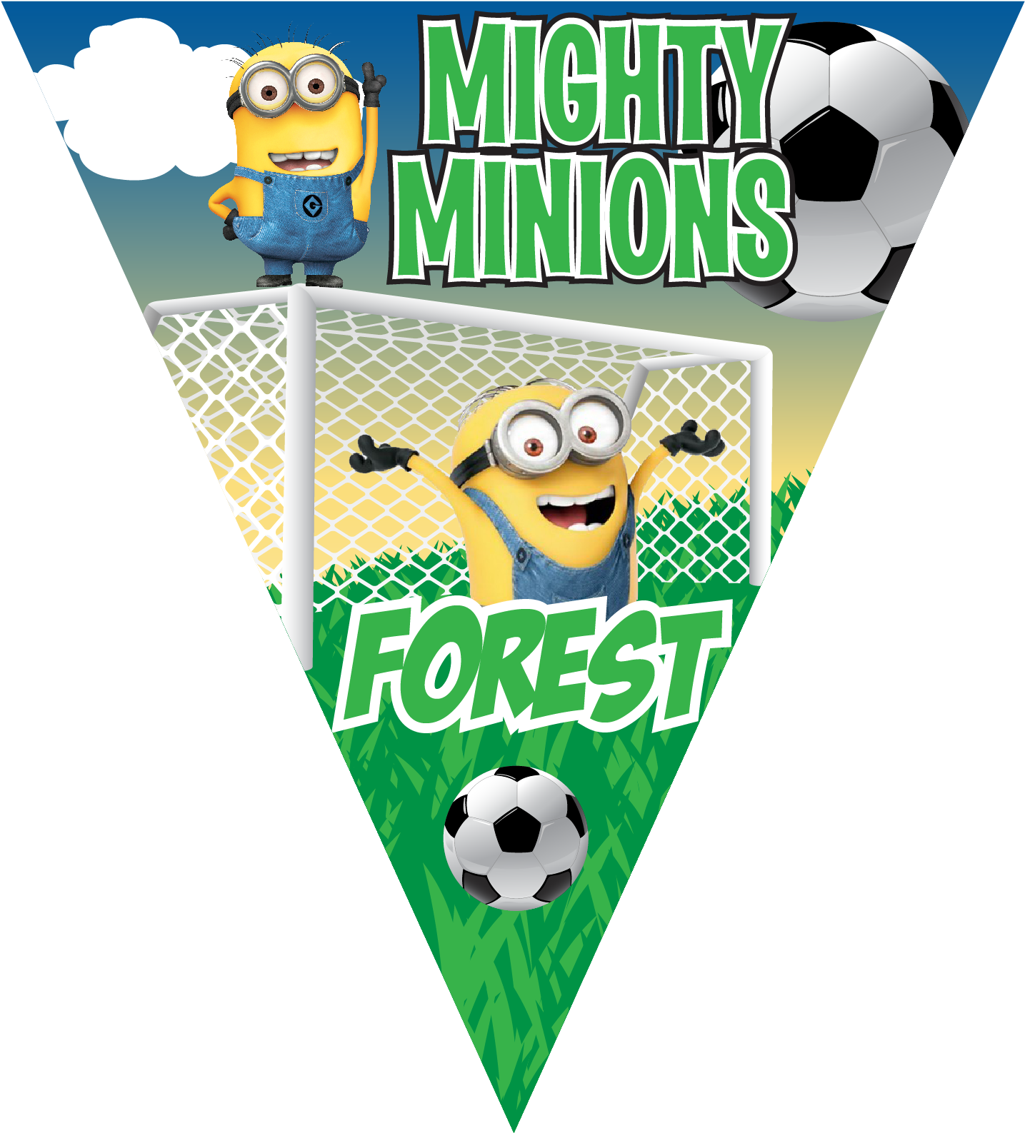 Mighty Minions Triangle Individual Team Pennant - Despicable Holiday Ornaments By Kurt Adler - Despicable (1586x1728)