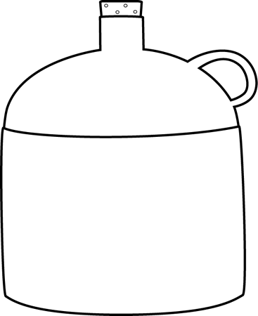 Black And White Jug - Jug Clipart Black And White (367x450)