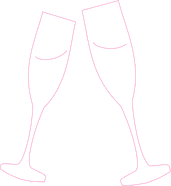 Champagne Glass Baby Pink Clip Art At Clker - White Champagne Glass Png (552x599)