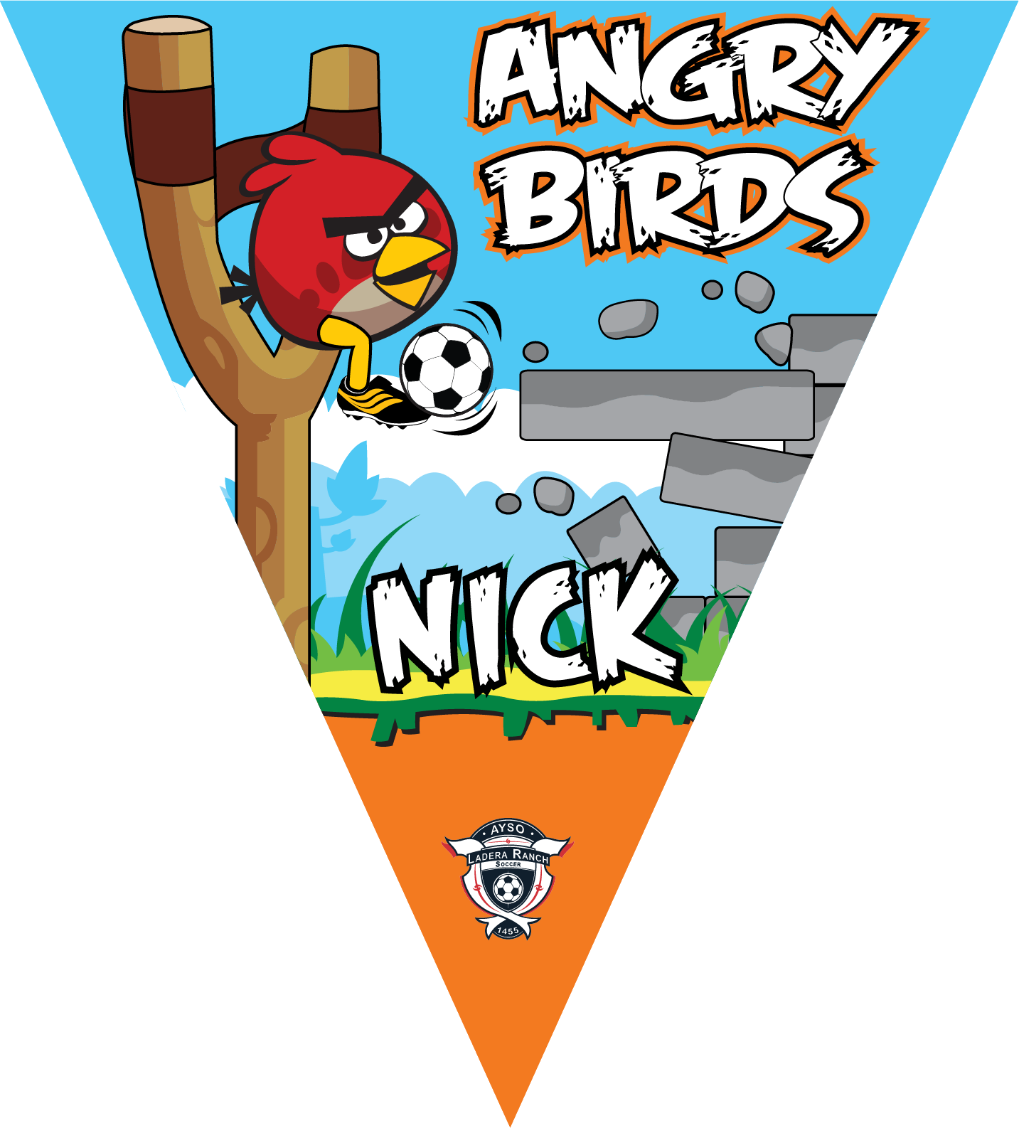 Angry Birds Triangle Individual Team Pennant - Angry Birds Rio Icon (1433x1586)
