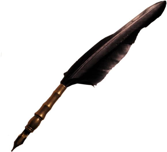 Edgar Allan Poe's Quill Pen And Notebook - Quill Pen Transparent Background (720x540)