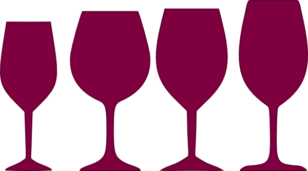 Burgundy Wine Glasses Clip Art At Clker - Clip Art (600x333)