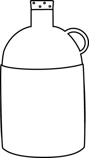 Black And White Tall Jug - Black And White Clipart Jug (310x550)