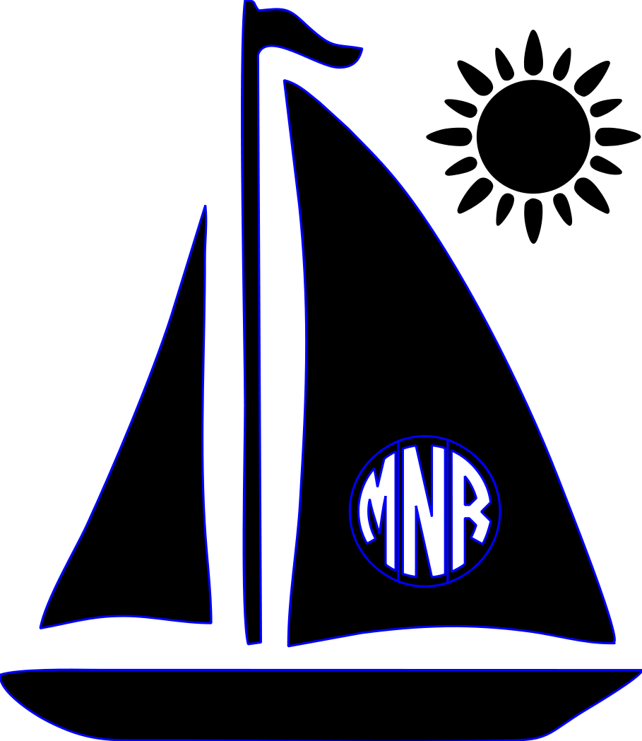 Sailboat Sun Monogram File Size - Tumbler (909x1049)